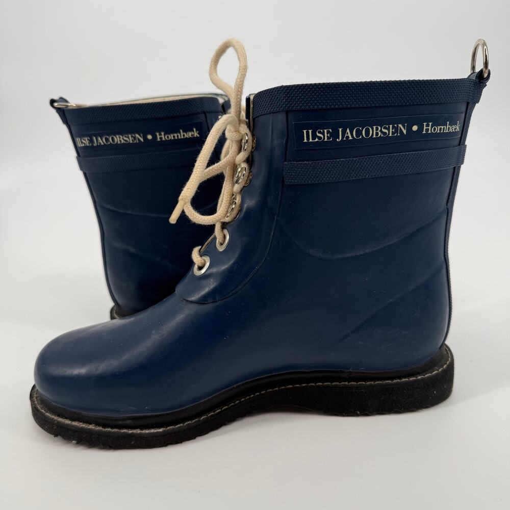 ILSE JACOBSEN HORNBAEK WOMEN’S RAIN BOOTS SIZE EU 38 or US 8 Navy Blue - Picture 4 of 8